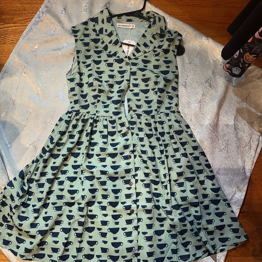 WARDROBE.NYC casual Green and Black Midi Dress